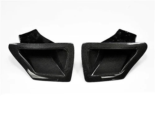 A front view of AUTOTECKNIC DRY CARBON DUAL AIR DUCTS - NISSAN 370Z 2010+ with white background