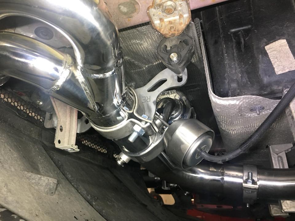 Capristo valve actuator and polished pipe fitted under a Giulia Quadrifoglio