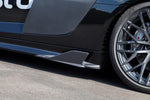 close view of Capristo Carbon Side Fins (Matte) for Audi R8 V10 PLUS 2015 fitted inside a car