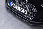 Capristo carbon fiber front spoiler on a black Audi R8 Gen2, close-up