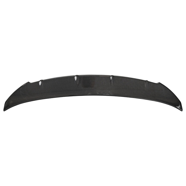 A front view of Urban Automotive Carbon Fiber Rear Lip Spoiler Audi RS3 8Y 2022+ with white background