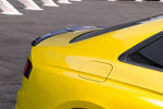 Side view of Capristo carbon decklid spoiler on yellow Audi RS5/S5