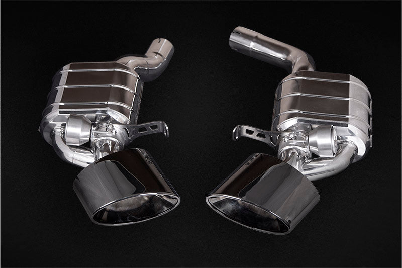 Capristo RS6 C8 valved mufflers with black oval tips