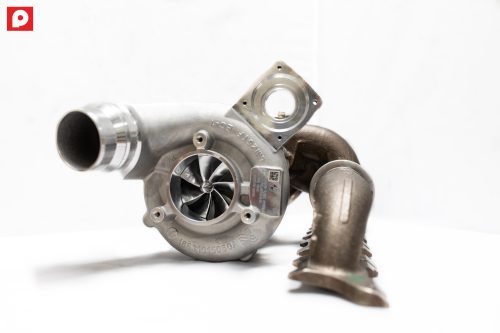 A wide view of Pure Turbos Toyota Supra A90/91 6 Port MKV Pure800 Turbo Upgrade with a white background