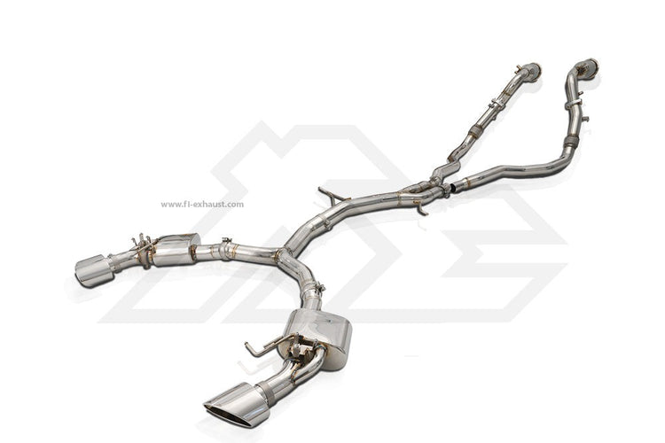A top view of Fi Exhaust Cat-back Exhaust System For Audi RSQ3 Sportback (F3) (OPF) 2021+ with white background
