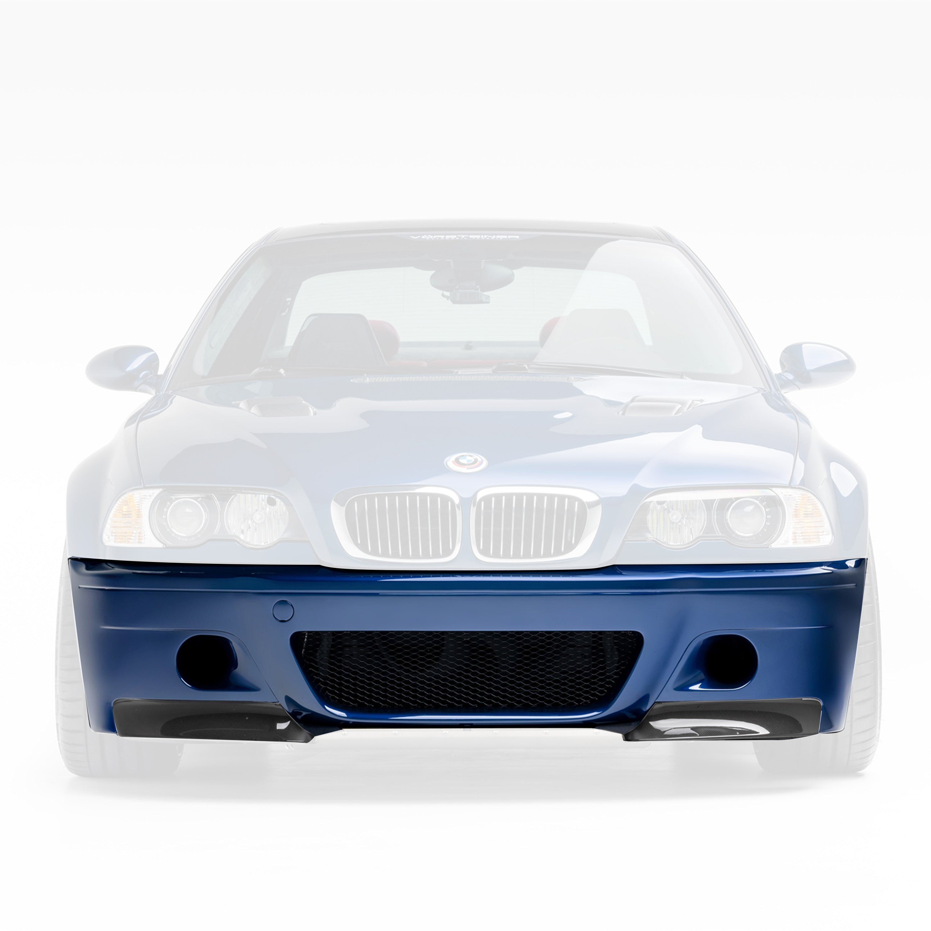 E46 M3 V20 front bumper, faded head-on view