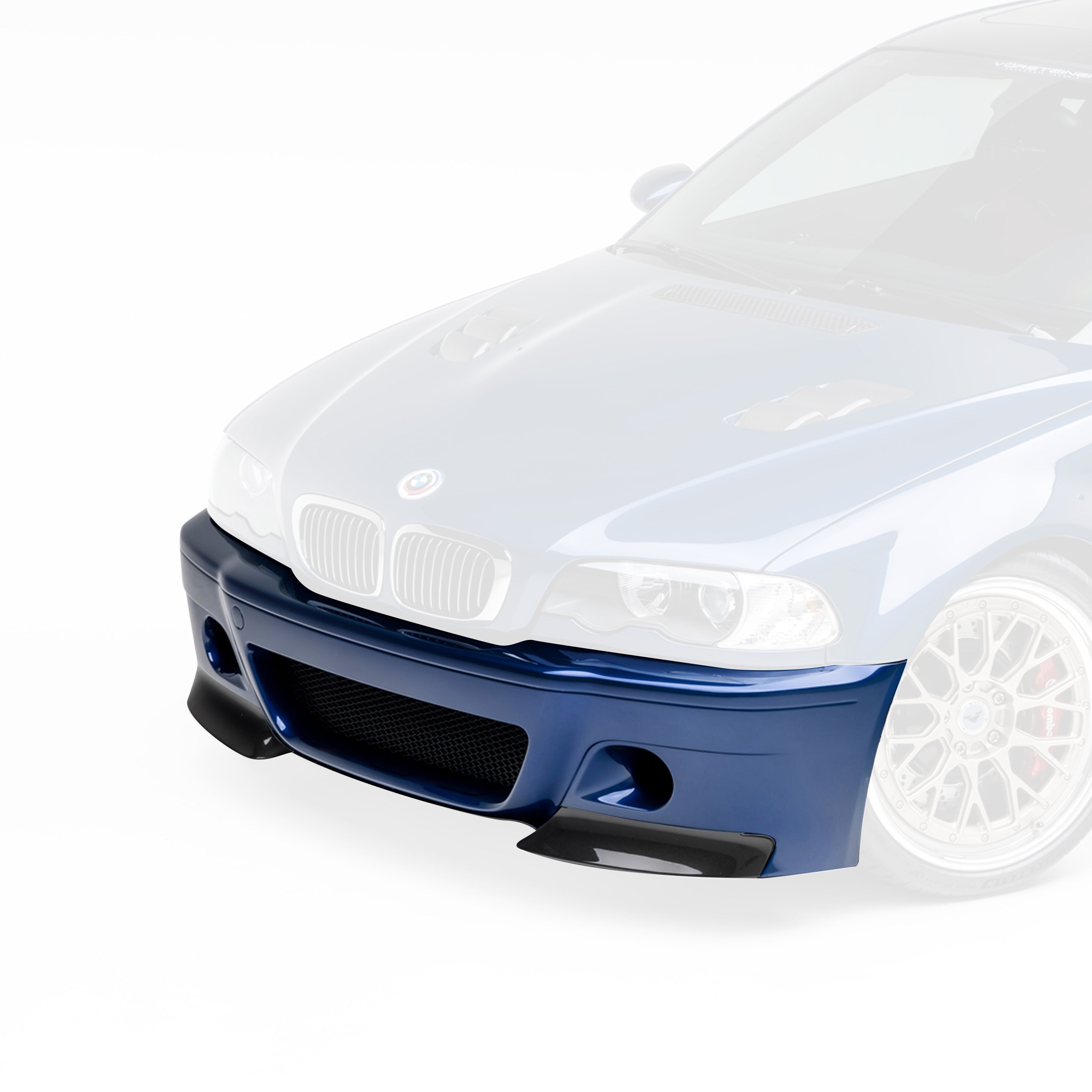 V20 front bumper on E46 M3, faded front 3/4 view