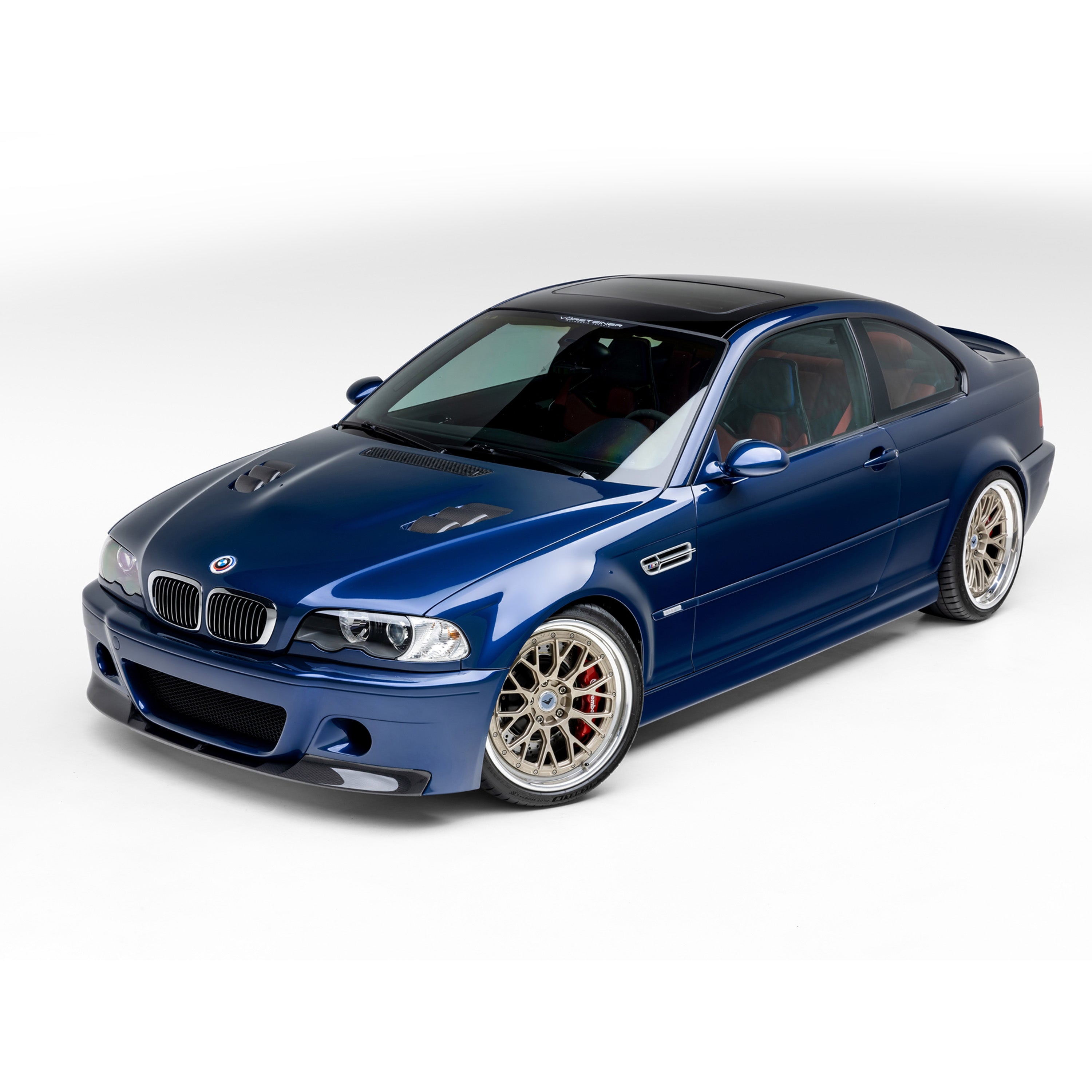 E46 M3 with V20 splitter, front 3/4 of car