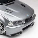 V20 hood and kidney grille on E46 M3, angled close-up