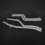 wide view of Capristo Exhaust OE Acutators Valved Exhaust w/ Mid-Silencer, OPF Race & Wicrom Tips BMW M2 Competition / CS F87 2019-2021 with black background