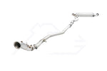 A side wide view of Fi EXHAUST Valvetronic Cat-Back System for BMW G20 / G21 330i B48 (OPF) 2019+ with white background