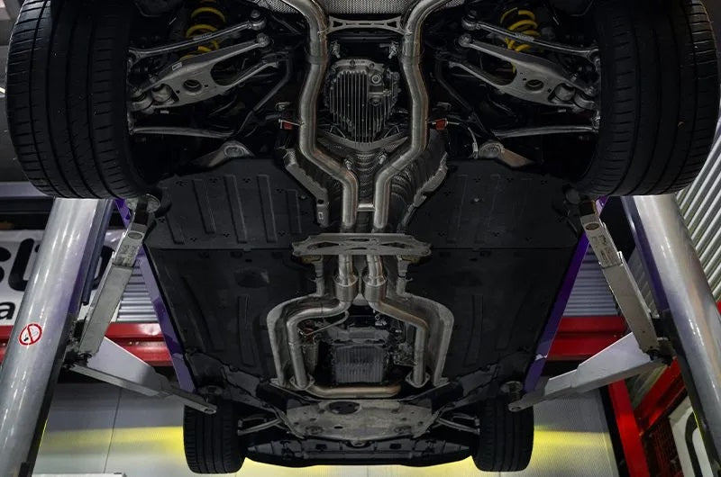 BMW M2 G87 full underside with Capristo exhaust system