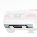 E46 M3 V-CSL rear diffuser, faded view highlighting carbon