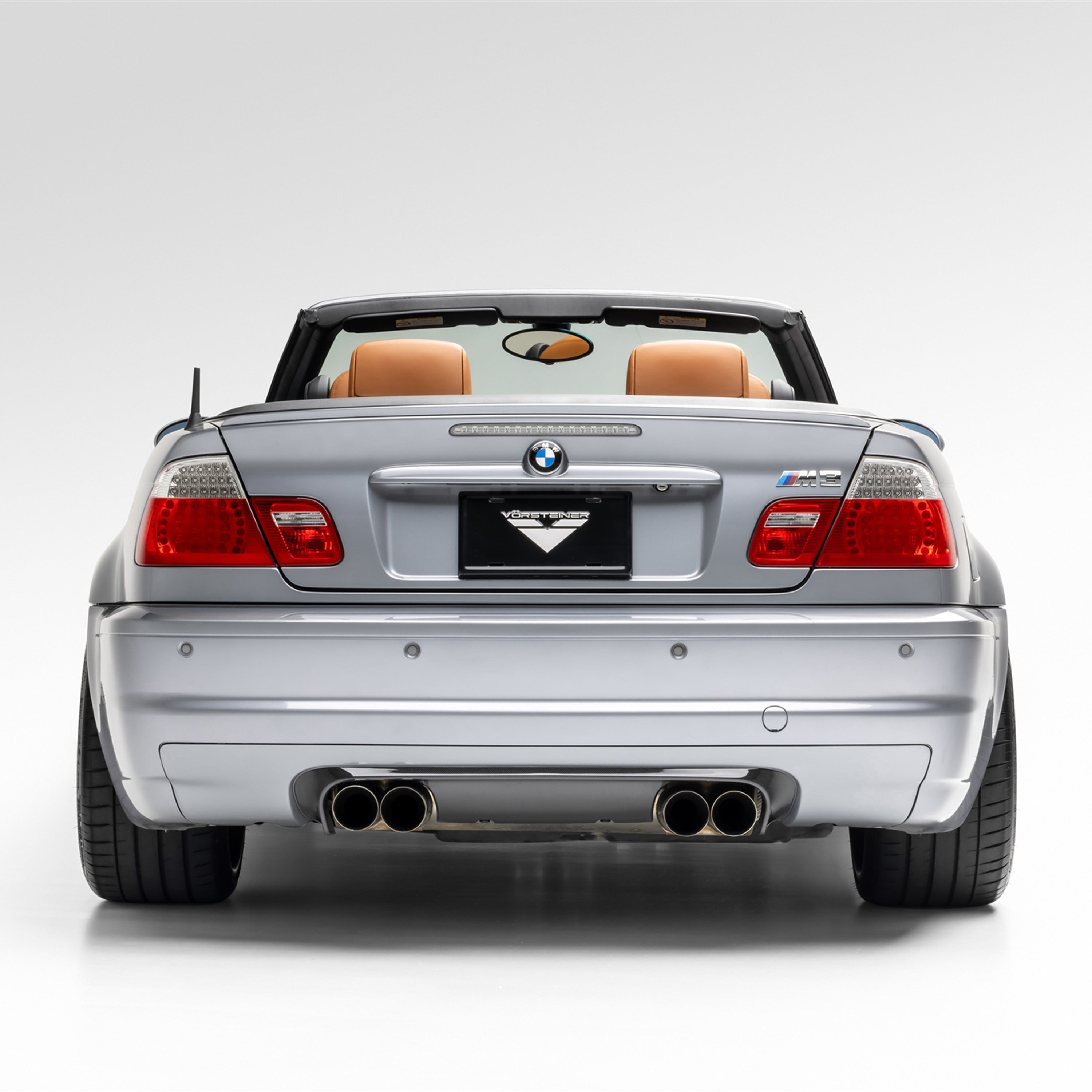 Silver E46 M3 convertible with V-CSL diffuser, rear view