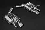 wide view of Capristo Exhaust OE Actuators Valved Exhaust w/ Mid-Pipes Bentley New Continental 2019-2022 with a black background