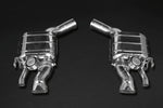 wide view of Capristo Exhaust OE Actuators Valved Exhaust w/ Mid-Pipes Bentley New Continental 2019-2022 with a black background