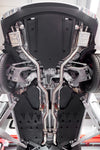 Capristo exhaust installed under a Bentley Continental GT V8, underbody view