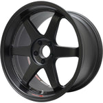 A front view of Volk Racing TE37SL Wheel 19x10.5 5x120 22mm Flat Black with white background