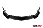 Full-width view of the RennTech C192 splitter showing the curved carbon blade and both end plates