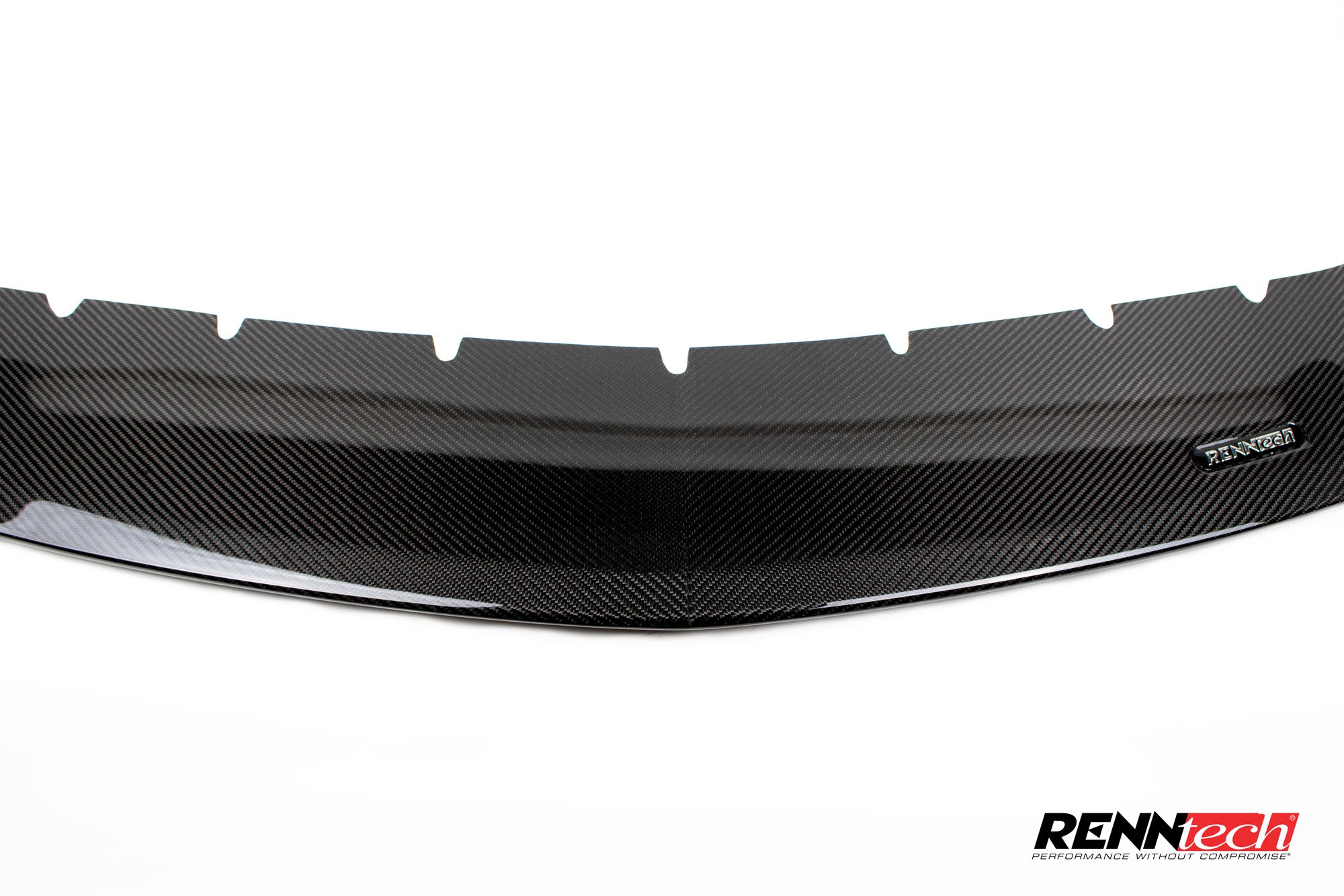 Close-up of the splitter leading edge with the mounting tabs along the top
