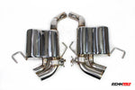 Stainless RennTech sport mufflers with valves and quad tips - Low and Loud Package Non-Axle Lift for the 2022-2026 SL 55 / SL 63 AMG