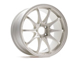 A front view of Volk Racing CE28SL Wheel 18x9.5 5x120 35mm Championship White with white background