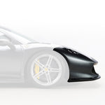 458 CTR front fender, faded side view highlighting carbon