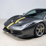 Grey Ferrari 458 with CTR carbon front package, front 3/4 view