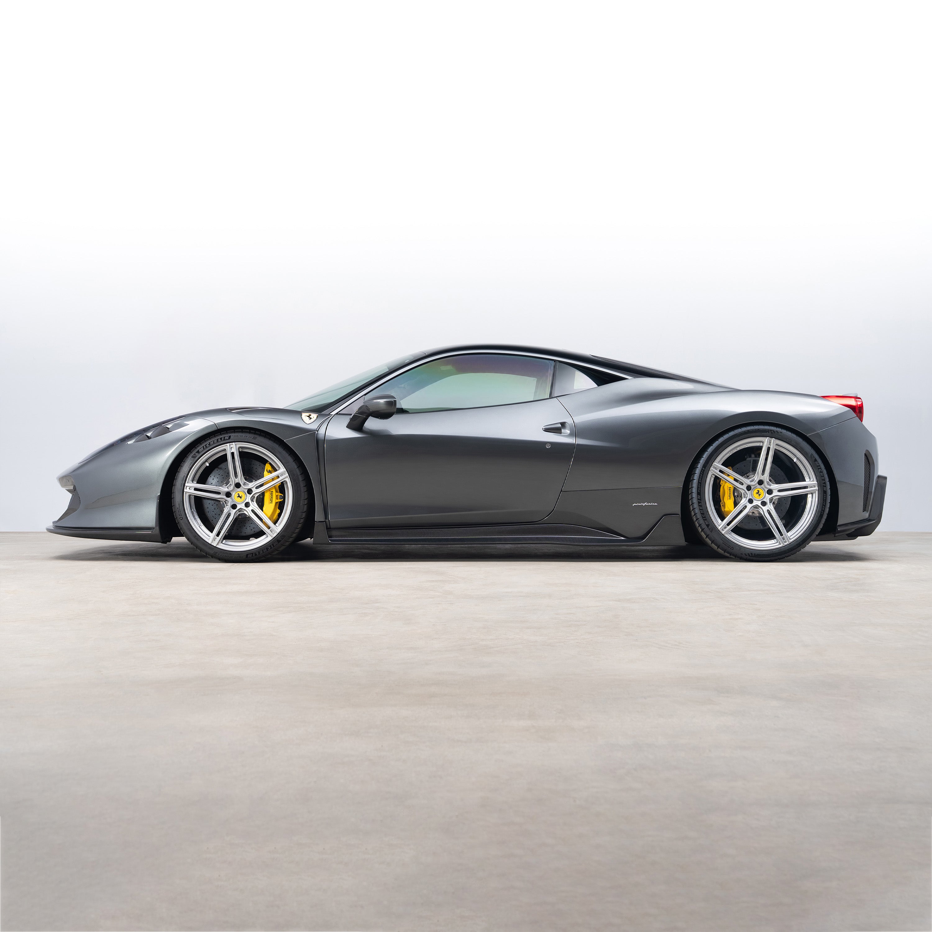 Grey 458 with CTR side package, low side view