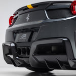 CTR rear bumper and diffuser on 458, straight-on detail