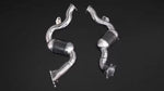 wide view of Capristo Exhaust 250 Cell Sports Cats Downpipes for Audi S8 / S7 2010-2017 with black background
