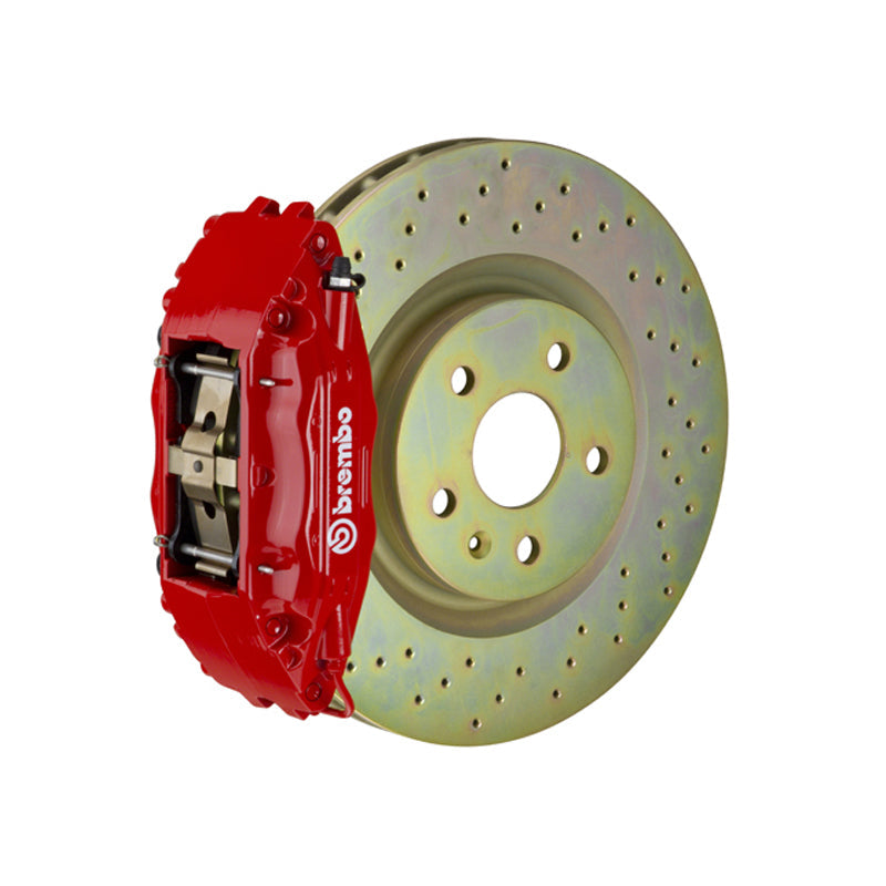 C6 Corvette Brembo GT 4-piston front kit, red caliper, 355mm drilled 1-piece disc