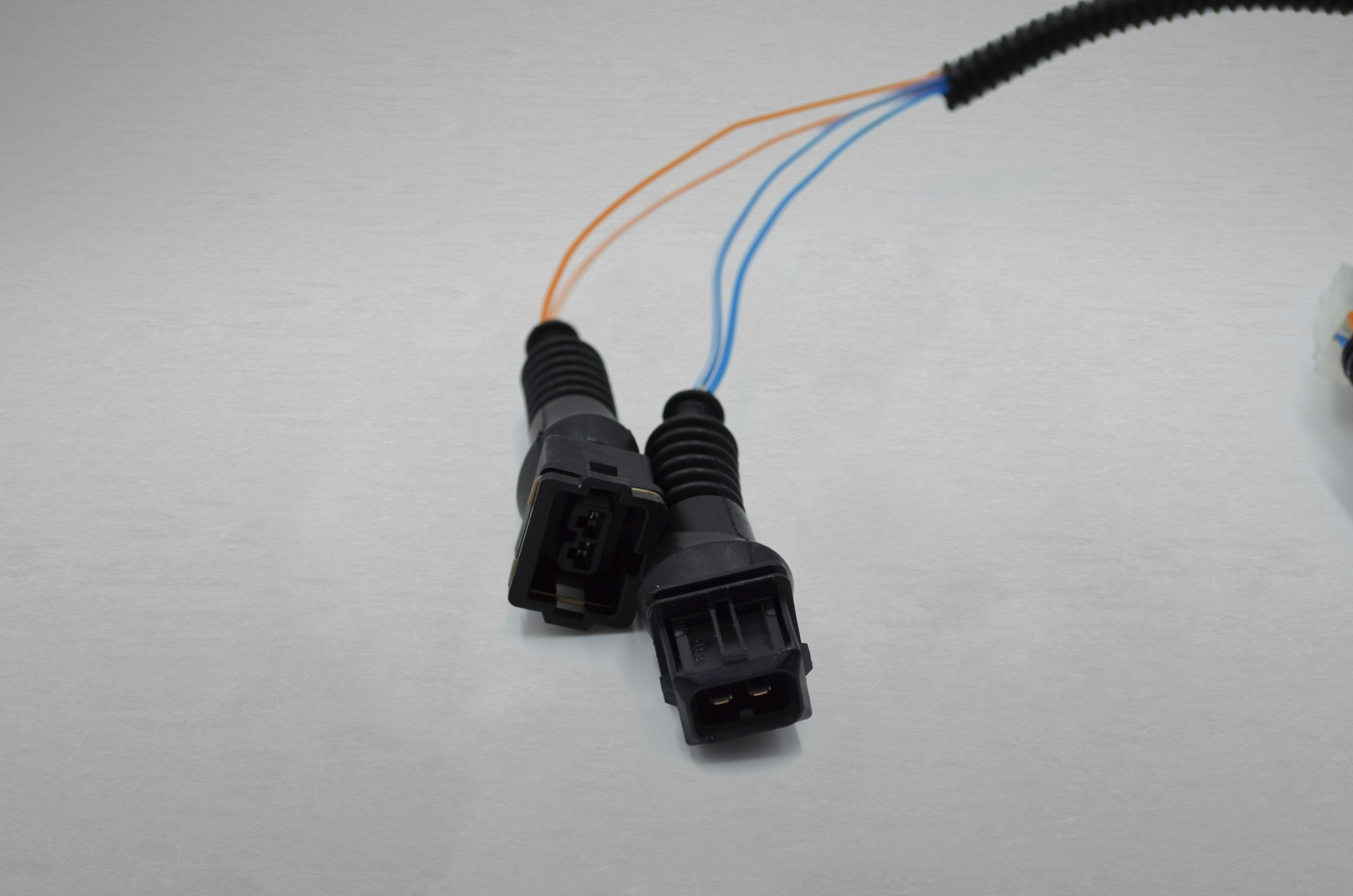 Close-up of Capristo valve remote kit harness connectors