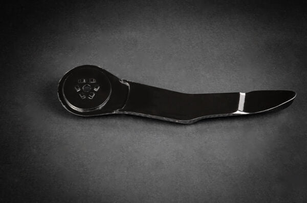 wide view of Capristo Exhaust Aluminum Carbon Fiber Racing Seat Adjuster for Ferrari F12 / SF90 / F8 / 488 / 812 2012+ with black background