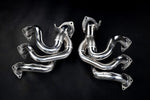 wide view of Capristo Performance Headers for Porsche 718 GT4RS 2021-2025 with black background
