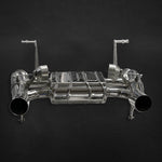 Capristo Aventador SVJ valved exhaust rear view with twin large outlets