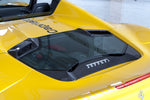 Capristo carbon and glass engine bonnet on a yellow Ferrari 488 Spider