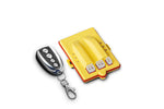 Capristo exhaust valve remote kit for Lamborghini, yellow control module and chrome key fob remote