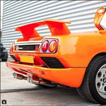 side view of Capristo FreeFlow Exhaust for Lamborghini Diablo 1993-2000 fitted inside a car