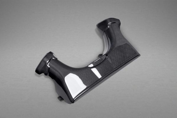 close view of Capistro Carbon Airbox and Lock Cover set (Matte) for Ferrari 488 GTB / GTS 2015-2019 with white background