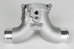 Front view of the Cayenne Turbo Y plenum with stainless studs and sensor mounting boss - IPD for Porsche 957 Cayenne Turbo