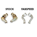 Factory Cayenne E3 V8 cats beside Fabspeed sport cats
