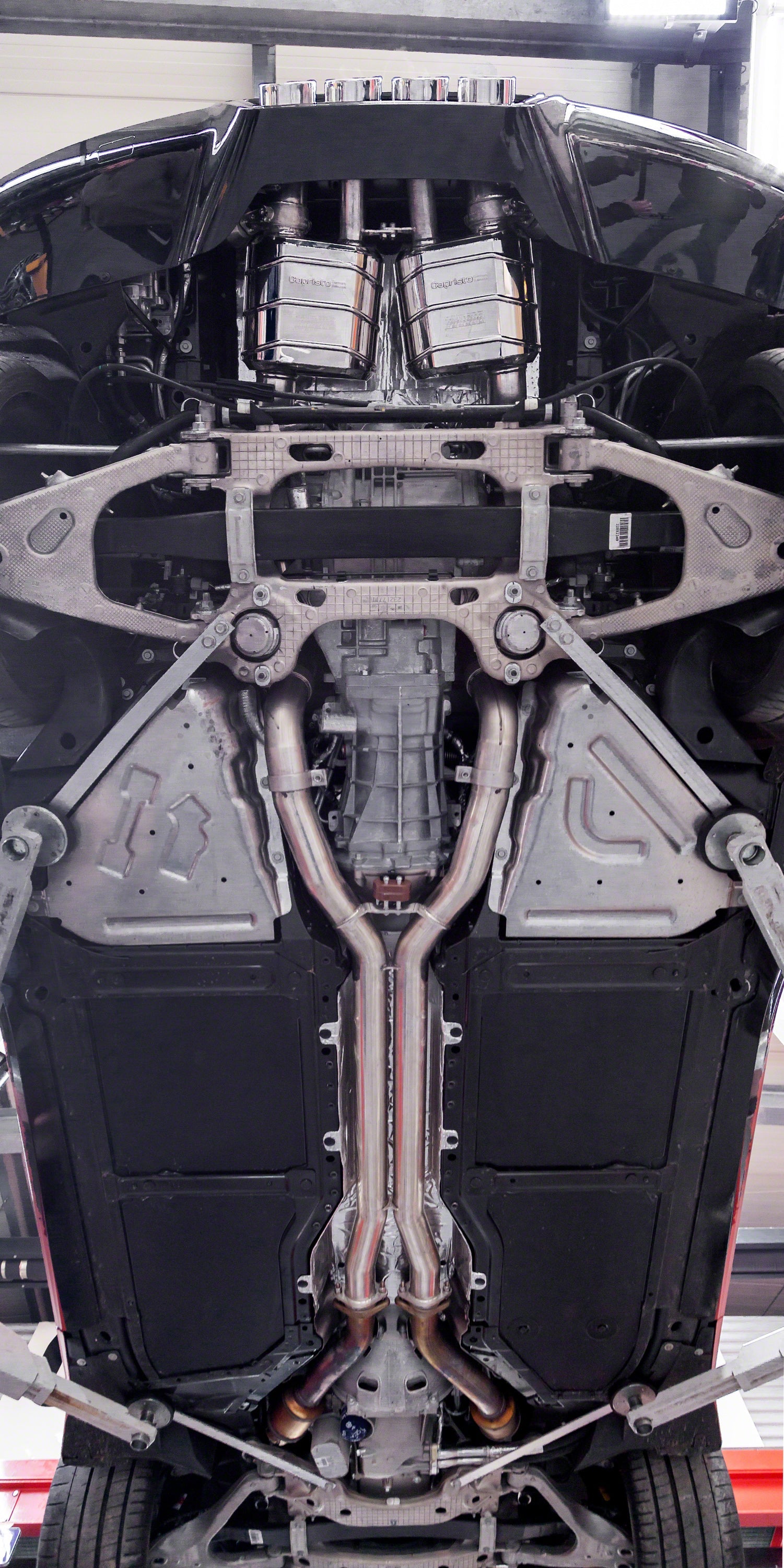 Capristo Corvette C7 post-cat spare pipes, satin stainless