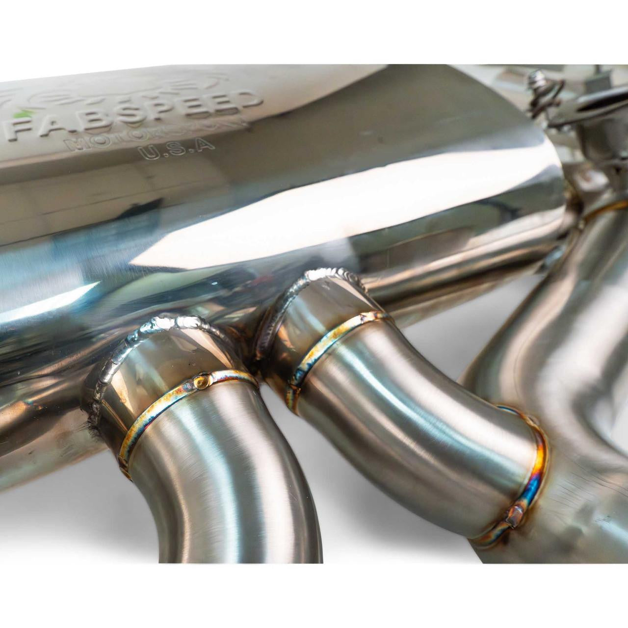 Fabspeed-etched crossover on the Cayenne E3 valved Maxflo exhaust