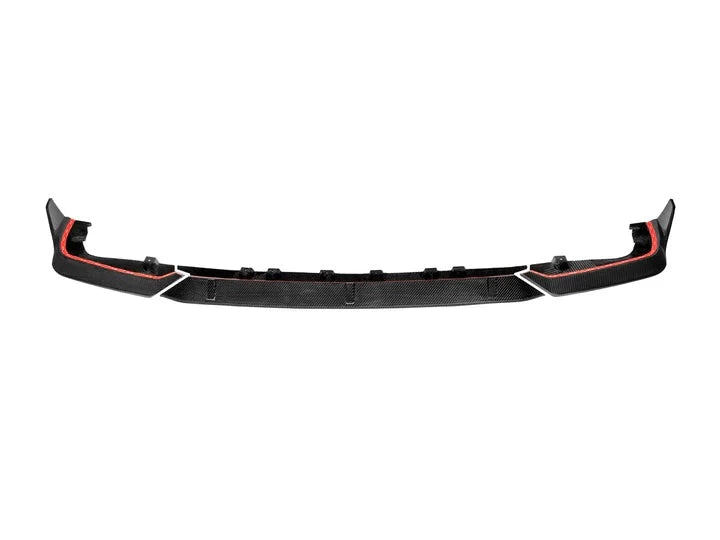 A front view of AUTOTECKNIC PERFORMANCE DRY CARBON FRONT LIP SET - BMW F95 X5M 2019+ with white background