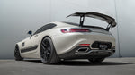 White AMG GT car rear quarter with the bumperette delete - Carbon Bumperette Delete for the 2016-2021 AMG GT