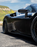 Carbon side skirt on a black Ferrari SF90 Spider