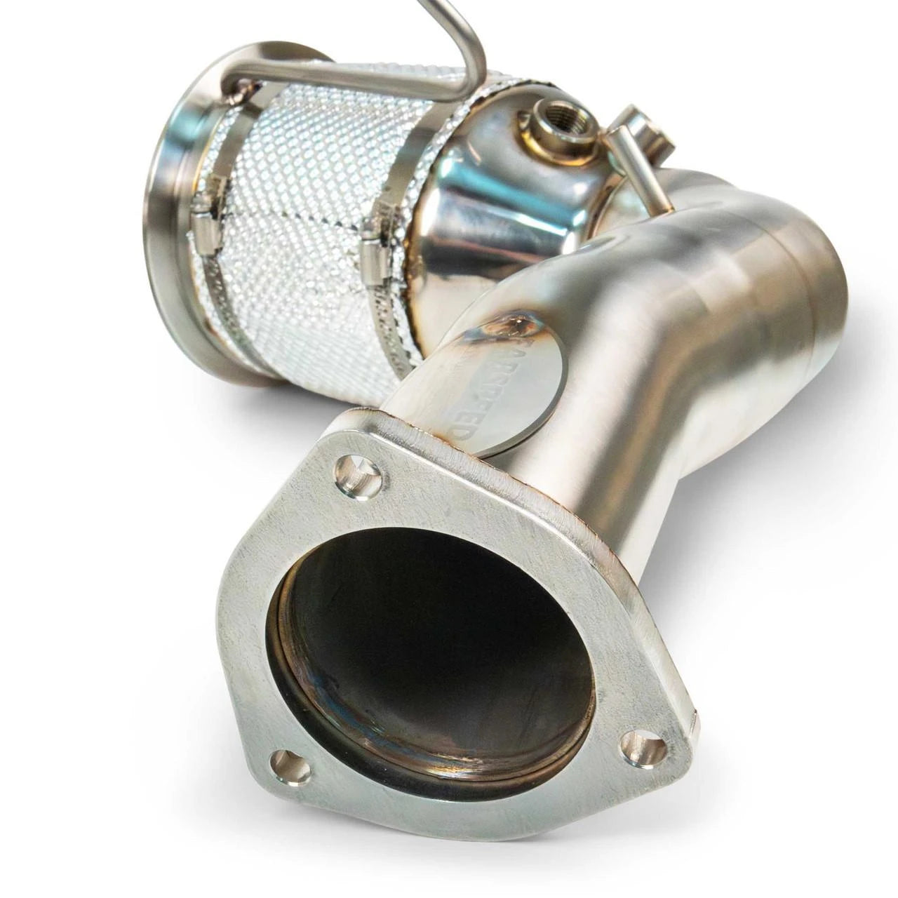 Inlet flange of a Fabspeed Cayenne E3 V8 sport cat