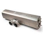 Fabspeed Porsche GT3/GT3 RS titanium center muffler, angled view