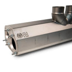 Side inlet of the Fabspeed GT3/GT3 RS titanium center muffler